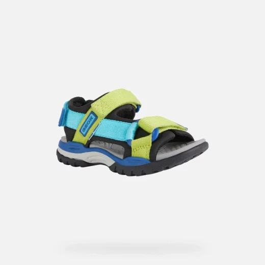 Geox Borealis Boy's Water-Friendly Sandal Black and Light Blue Breathable Comfortable Design Adjustable Fit Size 34 Ideal for Open Air Adventures Easy Goods Exchange Fast Delivery - Geox - Image 3