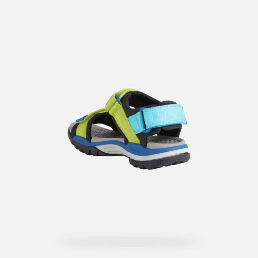 Geox Borealis Boy's Water-Friendly Sandal Black and Light Blue Breathable Comfortable Design Adjustable Fit Size 34 Ideal for Open Air Adventures Easy Goods Exchange Fast Delivery - Geox - Image 4