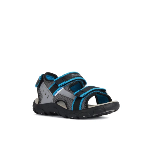 Geox Strada Boy's Water Friendly Sandals Grey Size 30 Adjustable Summer Footwear for Boys Mesh and Leather Effect Materials - Geox - Image 3