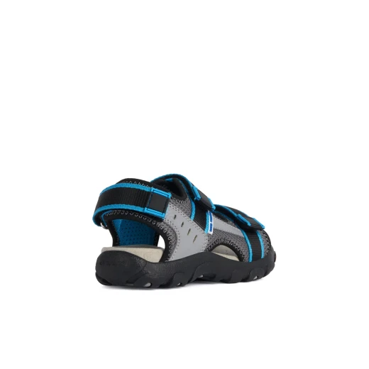 Geox Strada Boy's Water Friendly Sandals Grey Size 30 Adjustable Summer Footwear for Boys Mesh and Leather Effect Materials - Geox - Image 5