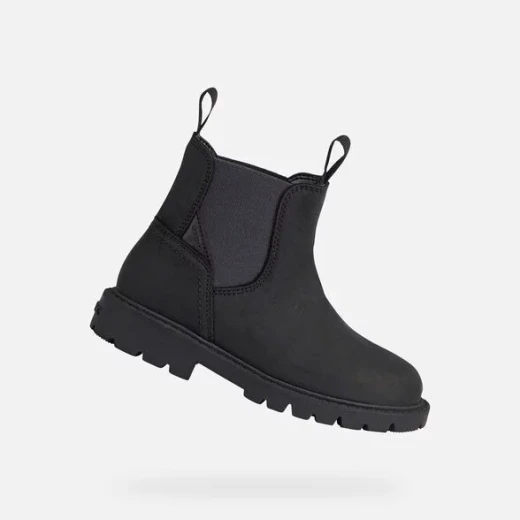 Geox Shaylax Boy's Ankle Boots Black Leather Breathable Boots for Boys Size 32 Chelsea Boot Style with Lug Sole for Everyday Wear and Fast Delivery, Easy Exchange - Geox - Image 2