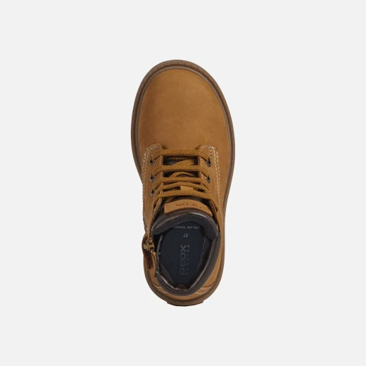 Geox Shaylax Boy Junior Ankle Boots Camel Nubuck Leather Workwear Inspired Design 29 Breathable Comfortable Everyday Wear J16FAB.032BC.C0930 Classic Lug Sole - Geox - Image 5