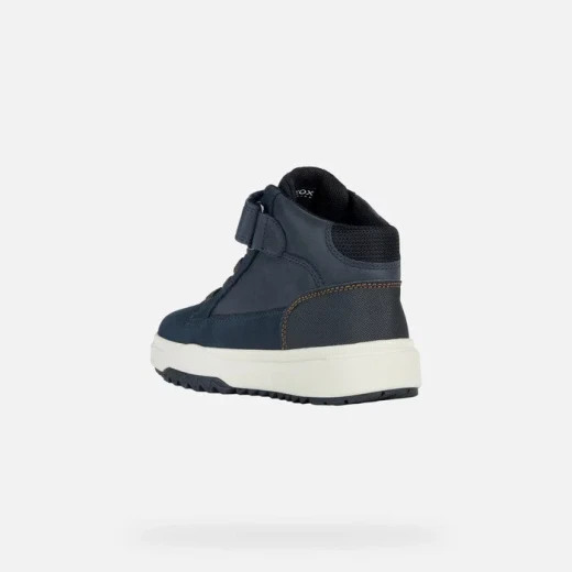 Geox Bunshee ABX Boy's Waterproof Mid-Cut Sneakers Navy 29, Breathable and Flexible Design for Winter, Waxed Leather and Nubuck Upper, Gripping Outsole, Comfortable and Reliable - Geox - Image 4