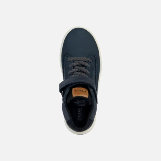 Geox Bunshee ABX Boy's Waterproof Mid-Cut Sneakers Navy 29, Breathable and Flexible Design for Winter, Waxed Leather and Nubuck Upper, Gripping Outsole, Comfortable and Reliable - Geox - Image 5