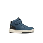 Geox Bunshee Boy ABX Waterproof Ankle Boots Denim 29: Waxed Leather and Nubuck for Boys, Lightweight and Flexible Outsole - Geox