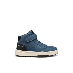 Geox Bunshee Boy ABX Waterproof Ankle Boots Denim 29: Waxed Leather and Nubuck for Boys, Lightweight and Flexible Outsole