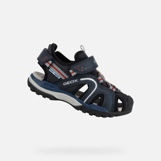 Borealis Boy Water Friendly Sandals Navy Blue Red 32 Perfect For Summer Outdoor Play Closed Toe Design Fast Drying Comfortable Easy On Easy Off Quick Exchange Geox Jor Stores - Image 2