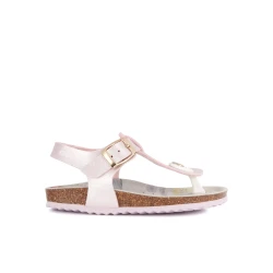 Geox Adriel Girl's Sandals Pink Size 34 Featuring Floral Footbed Detailing, Comfortable and Lightweight Pearlescent Material, Perfect for Summertime Looks, Item Code J258MB