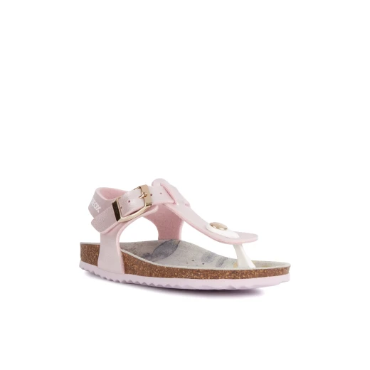 Geox Adriel Girl's Pink Sandals Size 33 with Floral Detailing Comfortable Lightweight Pearlescent Leather Effect Perfect for Summer Easy Exchange and Fast Delivery - Geox - Image 3