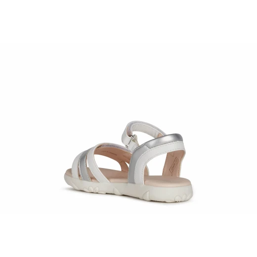 Geox Haiti Girl Sandals White Size 35 for Girls Summer Footwear with Adjustable Fit and Leather Effect Design Comfortable and Versatile Perfect for Special Occasions - Geox - Image 5