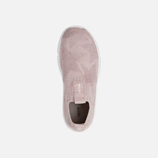 Geox Aril Girl's Pink Sneakers Size 30 Breathable Slip On Design Featuring Shiny Knitted Fabric for Comfort and Style Perfect for Everyday Wear and Active Girls - Geox - Image 4
