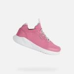 Geox Sprintye Girl Fuchsia Pink Seagreen Breathable Knit Effect Sneaker Size 38 - Geox
