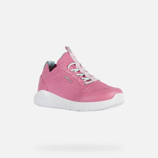 Geox Sprintye Girl's Fuchsia Pink 37 Breathable Sneakers: Lightweight Comfort for Everyday Wear. Knitted Fabric Design with 1 Size Available, Easy to Match Leisure Outfits. - Geox - Image 3