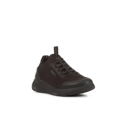 Sprintye Boy's Lightweight Sneaker in Black, Size 34. Breathable Knitted Fabric for Everyday Comfort and Casual Style - Geox - Image 6