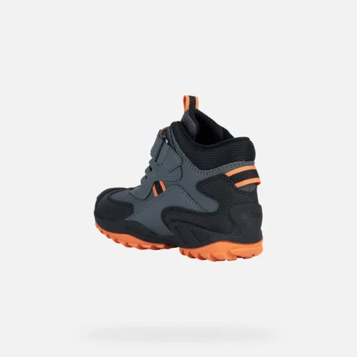 Geox New Savage ABX Boy's Mid Cut Mountain Boots 34 Dark Grey Outdoor Waterproof Durable Design for Active Kids with Leather Effect Tumbled Leather Effect Material - Geox - Image 4