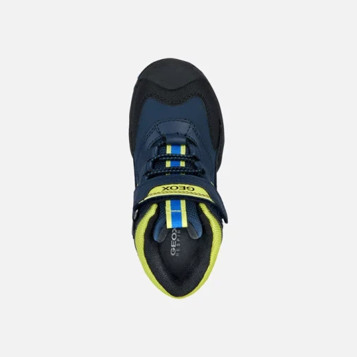 Geox New Savage ABX Boy's Mid-Cut Mountain Boots Navy Blue Lime Green 28 Waterproof Breathable Outdoor Adventure Design Durable Comfort for Active Kids - Geox - Image 5