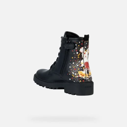 حذاء كايسي جيرل من جيوكس أسود برباط للكاحل مع طبعة ديزني مقاس 33 - جيوكس - Image 4