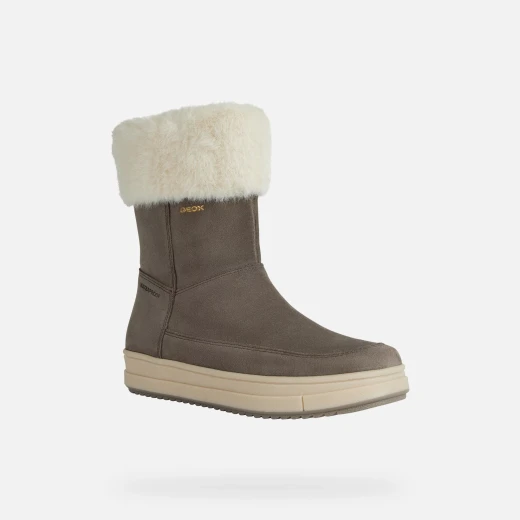 Geox Rebecca Girl's Winter Boots 36 Grey Water Repellent Faux Fur Trim Casual Nordic Style Warm Comfortable Easy Foot Entry Keeps Feet Dry and Protected - Geox - Image 3