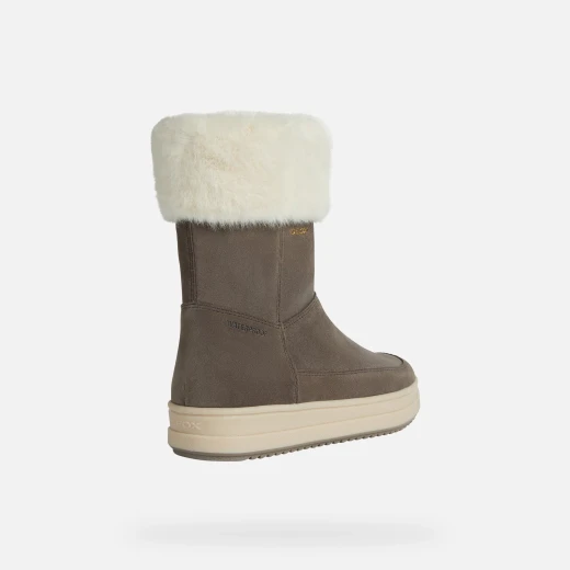 Geox Rebecca Girl's Winter Boots 36 Grey Water Repellent Faux Fur Trim Casual Nordic Style Warm Comfortable Easy Foot Entry Keeps Feet Dry and Protected - Geox - Image 4