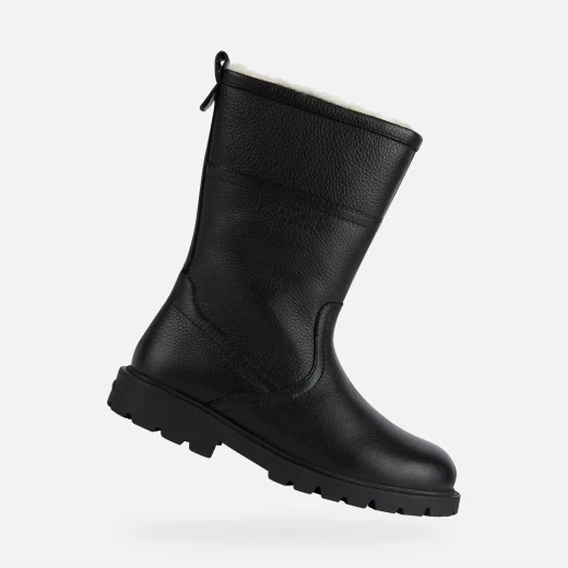 Geox Shaylax Girl's Water Repellent Boots in Black Size 35 with Faux Fur Trim, Round Toe, Breathable, and Stylish for City Explorers - Geox - Image 2