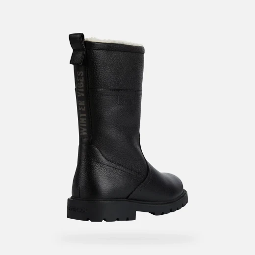 Geox Shaylax Girl's Water Repellent Boots in Black Size 35 with Faux Fur Trim, Round Toe, Breathable, and Stylish for City Explorers - Geox - Image 4