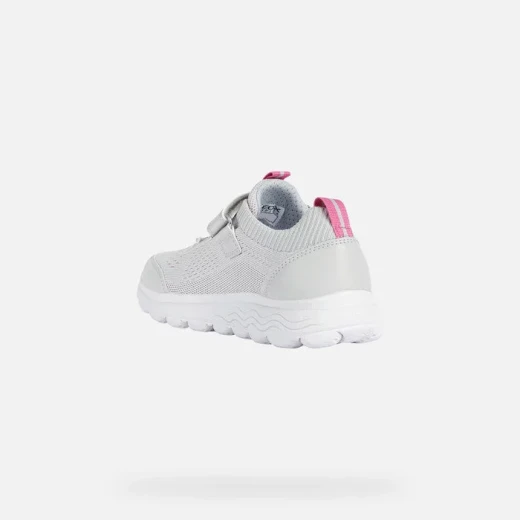 Geox Spherica Girl Junior's Mid-Cut Sneakers Light Grey Fuchsia Knit 35, Lightweight Ultra-Cushioning Design, Breathable, Flexible, Stylish, Fast Delivery, Easy Exchange - Geox - Image 4