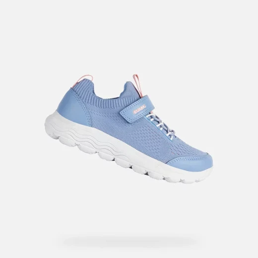 Geox Spherica Girl Junior's Mid-Cut Sneaker Indigo 35 Lightweight Ultra-Cushioning Breathable Knitted Fabric and Leather-Effect Upper Iconic Stylish Design for Casual Outfits - Image 2