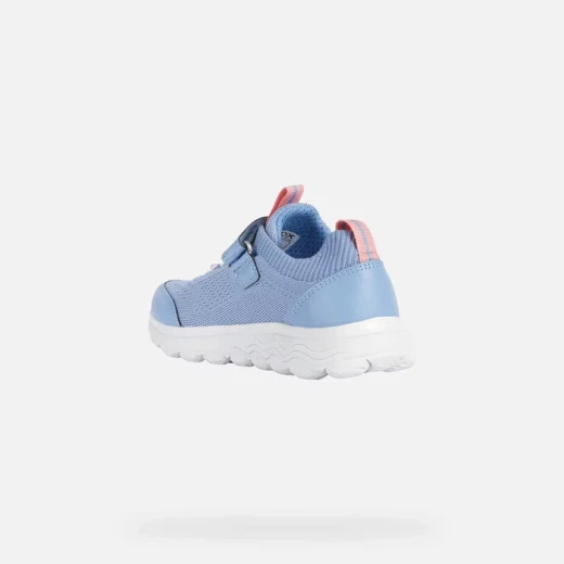 Geox Spherica Girl Mid Cut Sneakers Indigo Coral Knit 38 Ultra Cushioned Breathable Stylish Junior's Footwear - Image 4