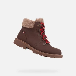 Geox Shaylax Boy Junior Ankle Boots Water Repellent Brown Size 30