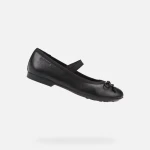 Geox Plié Girl Ballet Flats Black Leather 28 School and Special Occasion - Geox