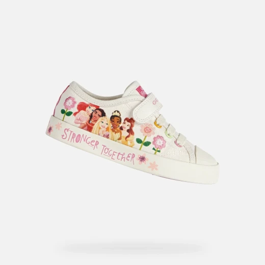 Geox Ciak Gril Disney Princess White Canvas Sneakers for Girls 35 - Geox - Image 2