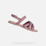 Geox Karly Girl Rose Pink Flat Sandals 35, featuring Crossover Straps for Comfort and Style, Lightweight and Breathable Design, Perfect for Everyday Wear and a Touch of Glamour - Geox