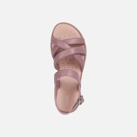 Geox Karly Girl Flat Sandals Rose Pink 28, Comfortable Crossover Straps - Geox - Image 4