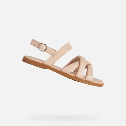 Geox Karly Girl Flat Sandals Nude 29 Crossover Straps Breathable - Geox - Image 2