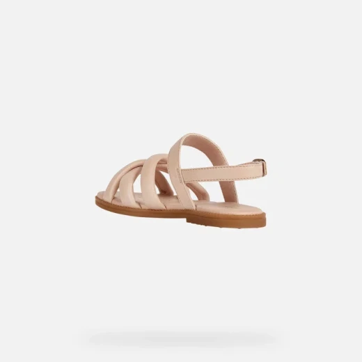 Geox Karly Girl Flat Sandals Flesh Pink 28 Stylish Crossover Straps Breathable Lightweight Glam Touch Easy Match Comfortable Everyday Wear J3535C.000KB.C8156 - Geox - Image 4