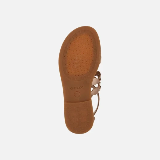 Geox Karly Girl's Sandals Copper Metallic Leather Studded with Glamorous Touch for Girls, Size 28, Perfect for Warm Weather and Comfortable Fit, Featuring Easy Exchange Options - Geox - Image 6