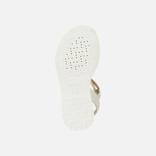 Geox Karly Girl T Bar Sandals White Pearlescent Leather Effect 30 - Geox - Image 6
