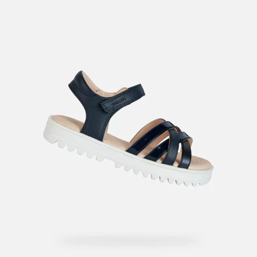 Geox Coralie Girl's Sandals Navy Blue 38 Breathable Cushioning Leather Effect Upper Trendy Design for Girls Stylish Footwear Summer Active White Sole J356EA.05402.C4002 Geox Coralie Girl's Sandals Navy Blue 38 Breathable Cushioning Leather Effect Upper Trendy Design for Girls Stylish Footwear Summer Active White Sole J356EA.05402.C4002