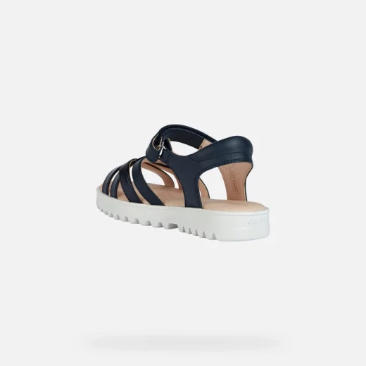 Geox Coralie Girl Sandals Navy 28 Breathable Cushioned Crossover Straps - Geox - Image 4