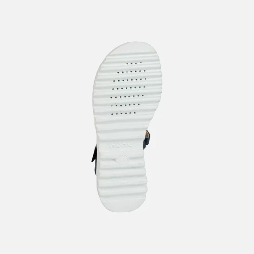 Geox Coralie Girl's Sandals Navy Blue 35 Breathable Cushioned Crossover Design Leather Effect Upper Stylish White Sole Perfect for Girls' Summer Outfits - Geox - Image 6