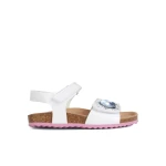 Geox Adriel Girl Sandals White Patent Leather 35 Breathable Adjustable - Geox