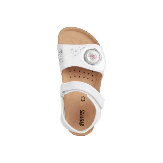 Geox Adriel Girl's Sandals White Patent Leather Breathable Adjustable Footwear for Girls Size 34 Stylish and Comfortable Design Perfect for Everyday Wear - Geox - Image 6