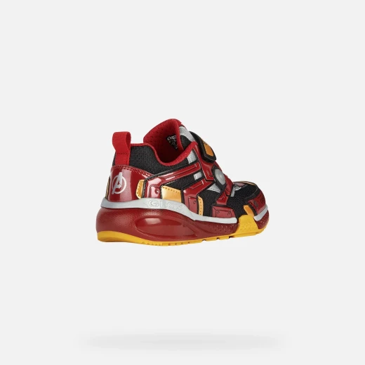 Geox Bayonyc Boy's Sneakers Red & Black Iron Man Design for Junior Kids Size 36 Breathable & Light Up Outsole Featuring Avengers Superhero Graphic Detailing - Geox - Image 4