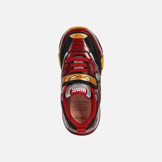 Geox Bayonyc Boy's Sneakers Red & Black Iron Man Design for Junior Kids Size 36 Breathable & Light Up Outsole Featuring Avengers Superhero Graphic Detailing - Geox - Image 5