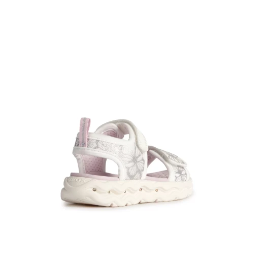 Geox Phyper Girl's Sandals Off White Size 35 with Light Up Outsole and Shiny Fabric for Summertime Wear. Features Cushioning and Flexible Design. - Geox - Image 5