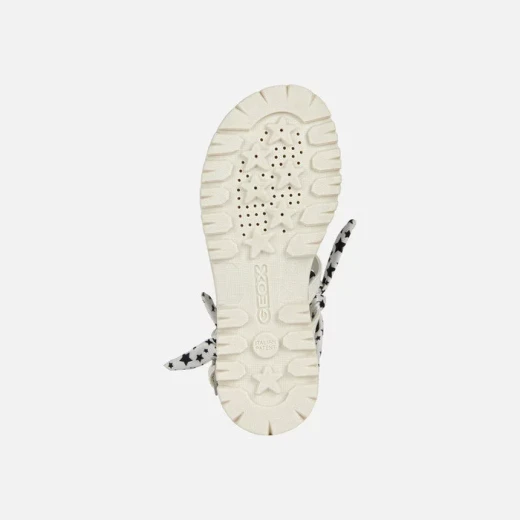Geox Starblush Girl's Open Toe Sandals: White Crossover Straps, Black Star Print Detail, Lightweight & Breathable, Size 28, Perfect for Summer - Starblush - Image 6