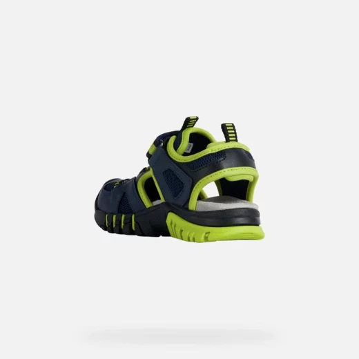 Geox Dynomaix Boy Sandals Navy Lime Green 36 Closed Toe Outdoor - Geox - Image 4