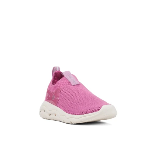 Geox Phyper Girl Fuchsia Slip On Sneakers for Girls 35 with Knitted Fabric and Leather Effect Upper, Chunky Outsole with Lights, Lightweight and Breathable Design, Easy to Slip On - Geox - Image 3