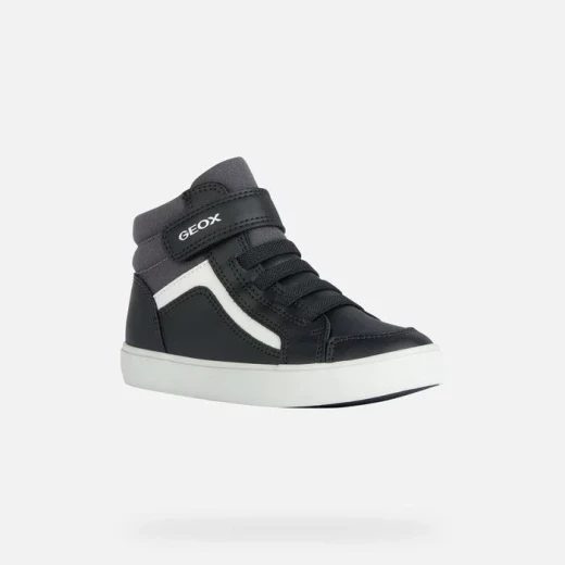 Geox Gisli Girl's Mid Cut Sneakers Black 33 Comfortable Lightweight Waxed Leather and Nylon Upper Soft Flexy Outsole Perfect for School and Weekends J365CC.05410.C0005 - Geox - Image 3
