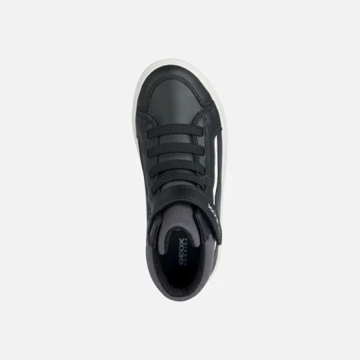 Geox Gisli Girl's Mid Cut Sneakers Black 33 Comfortable Lightweight Waxed Leather and Nylon Upper Soft Flexy Outsole Perfect for School and Weekends J365CC.05410.C0005 - Geox - Image 5